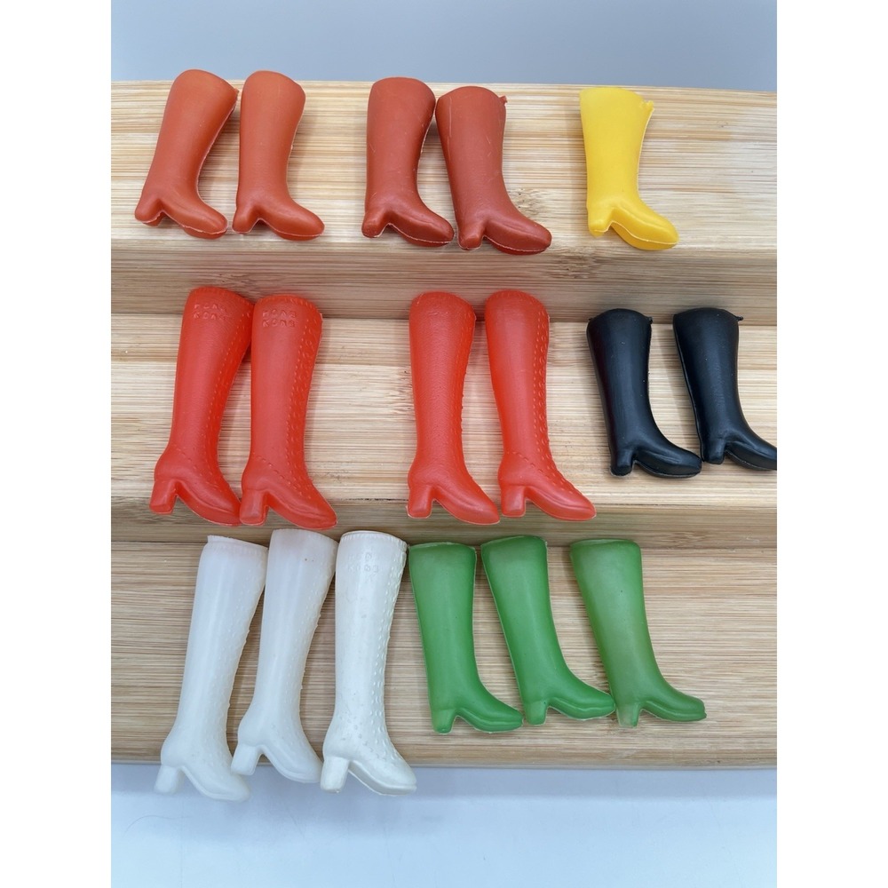 Vintage Doll Boots Shoes Barbie Size Footwear Accessories Mixed Color Lot of 17‎